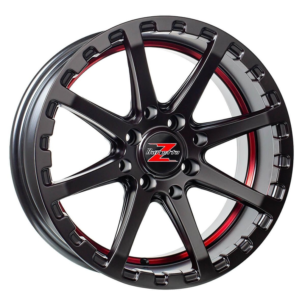 BARZETTA ATV SATIN BLACK WITH RED STRIPE 7x14 4/110 ET10 CB89.1